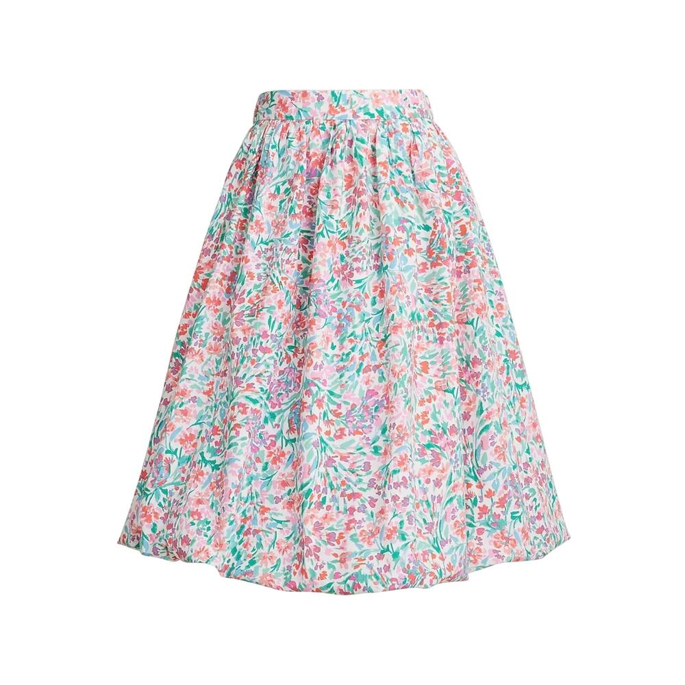 J.Crew White Spearmint Floral Bubble Skirt Large NWT floral